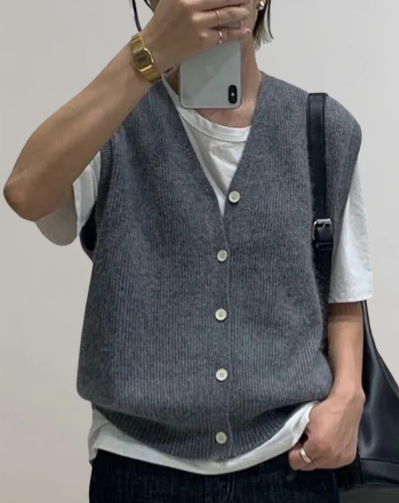 Chic Knit Vest with Elegant Button Detail