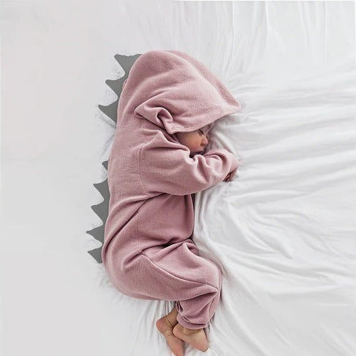 Adorable Dino-Themed Baby Hooded Onesie