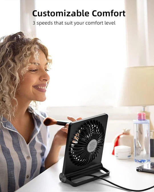 BreezeMaster USB Desk Fan – Compact 3-Speed Personal Cooler