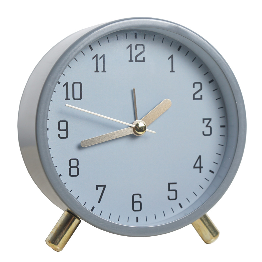 Elegant Silent Sweep Desk Clock with Metal and Glass Finish