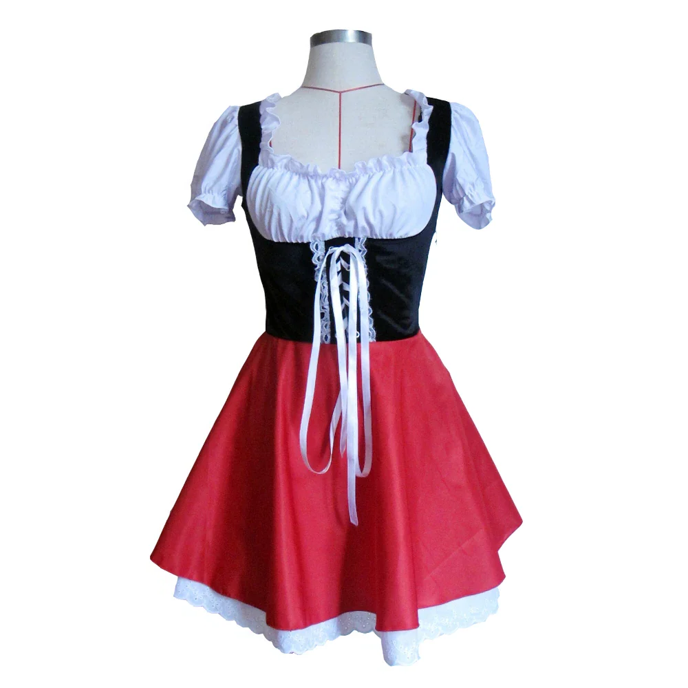 Enchanting Crimson Hooded Dress for Women