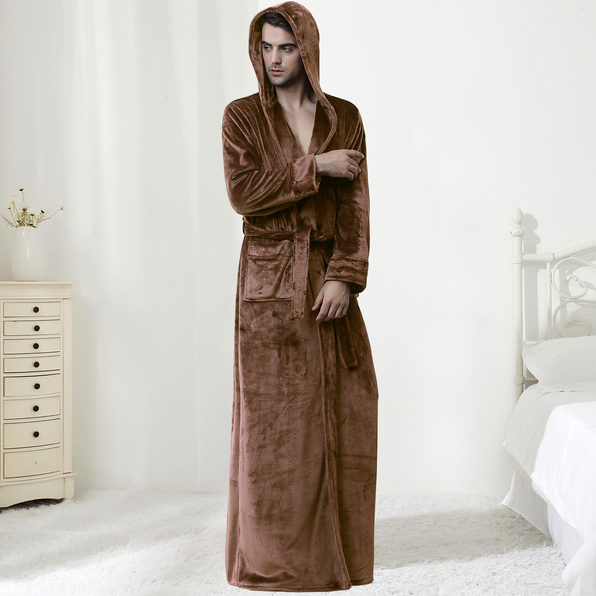 Cozy Men's Hooded Bathrobe – Ultimate Comfort for Relaxation