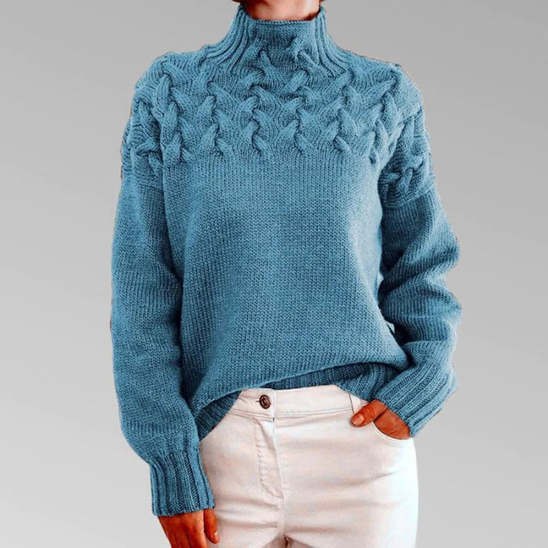 Chic Women's Long Turtleneck Knit Sweater