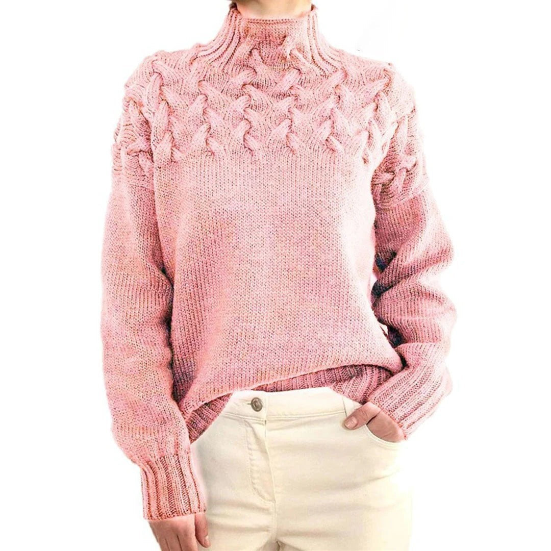 Chic Women's Long Turtleneck Knit Sweater