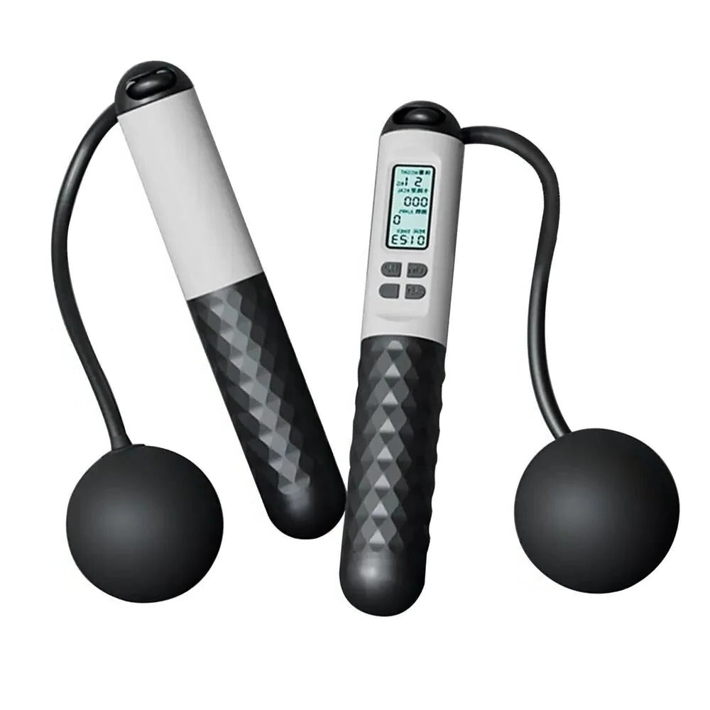 Compact Cordless Jump Rope with Weighted Grips and Tracker