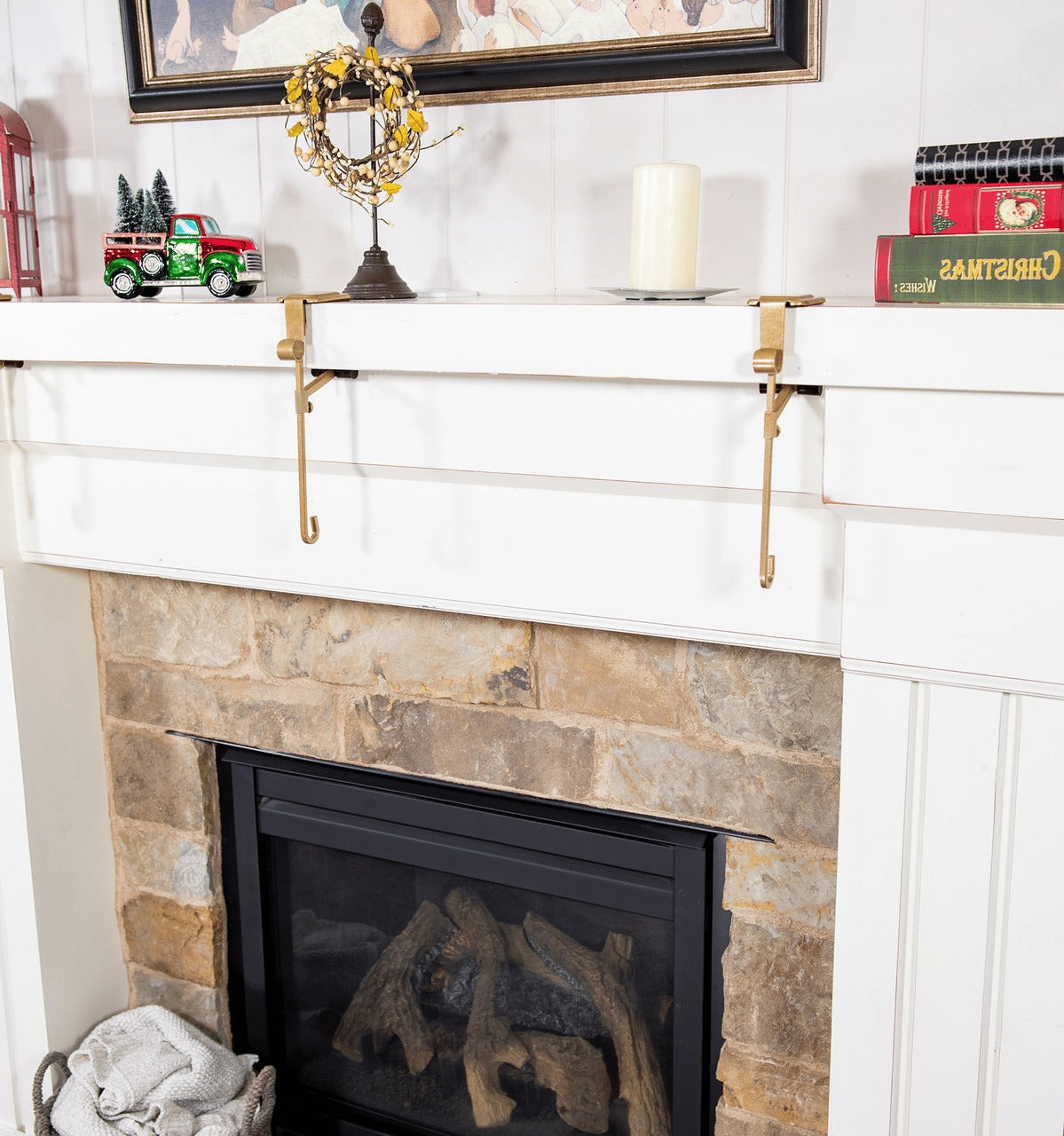 Elegant Mantle Stocking and Garland Holders