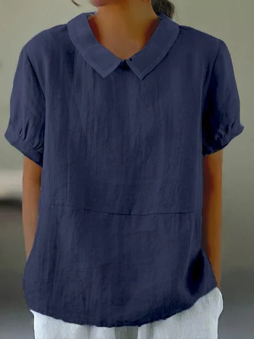 Chic Lightweight Cotton & Linen Blend Top