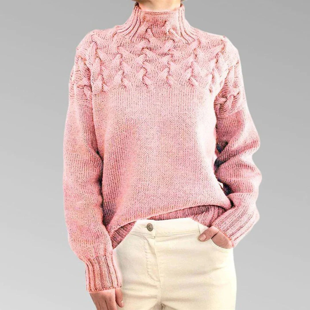 Chic Women's Long Turtleneck Knit Sweater