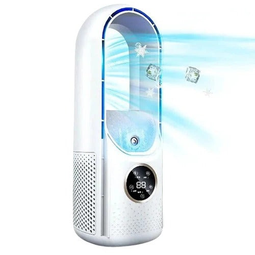 BreezeBuddy Compact Personal Air Chiller – Quiet, Blade-Free Fan for Desk Use