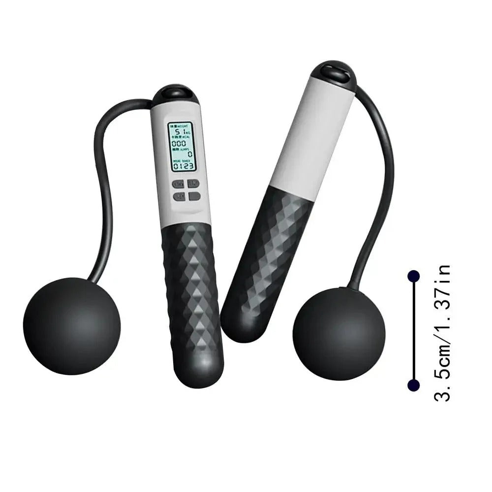 Compact Cordless Jump Rope with Weighted Grips and Tracker