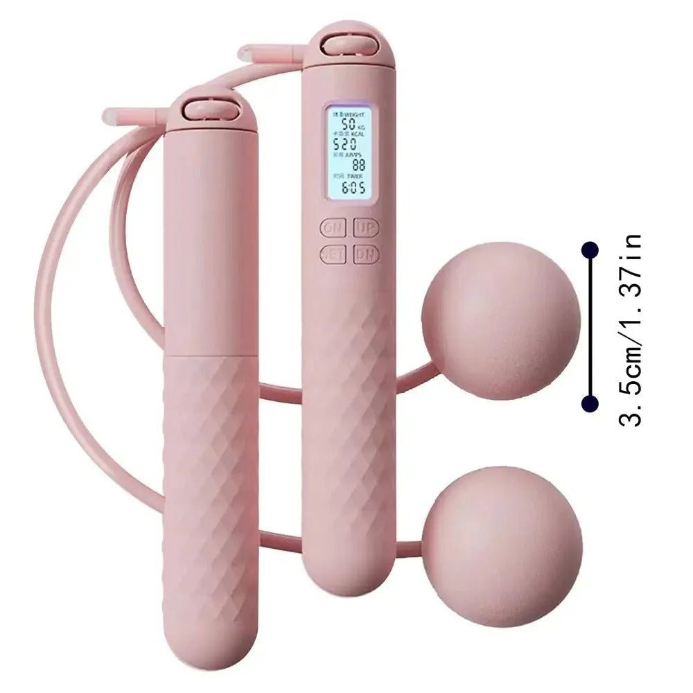 Compact Cordless Jump Rope with Weighted Grips and Tracker