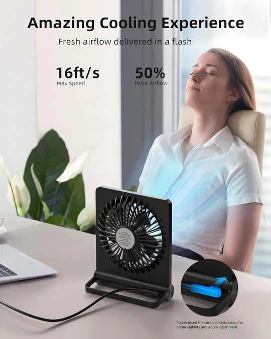 BreezeMaster USB Desk Fan – Compact 3-Speed Personal Cooler