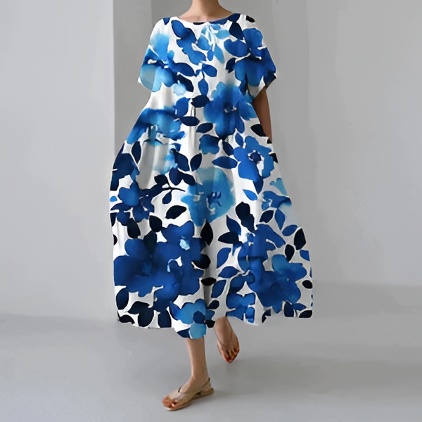 Chic Floral Cotton Dress for Effortless Style