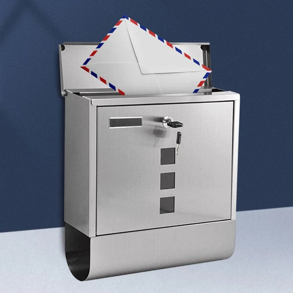 Sturdy Vertical Wall-Mounted Lockable Mailbox for Home