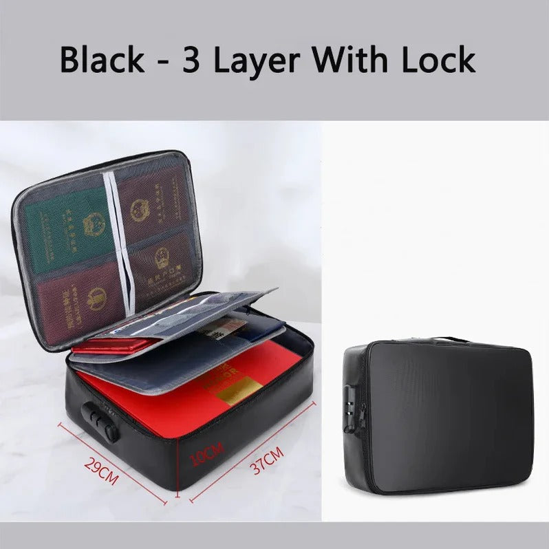 Multi-Layered Secure Document Holder for Travel and Storage