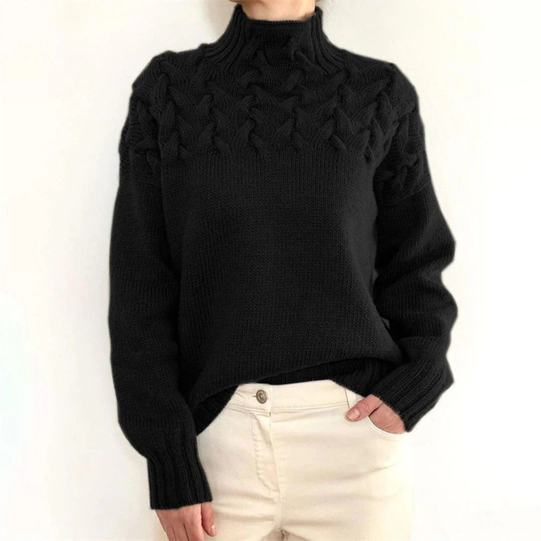Chic Women's Long Turtleneck Knit Sweater
