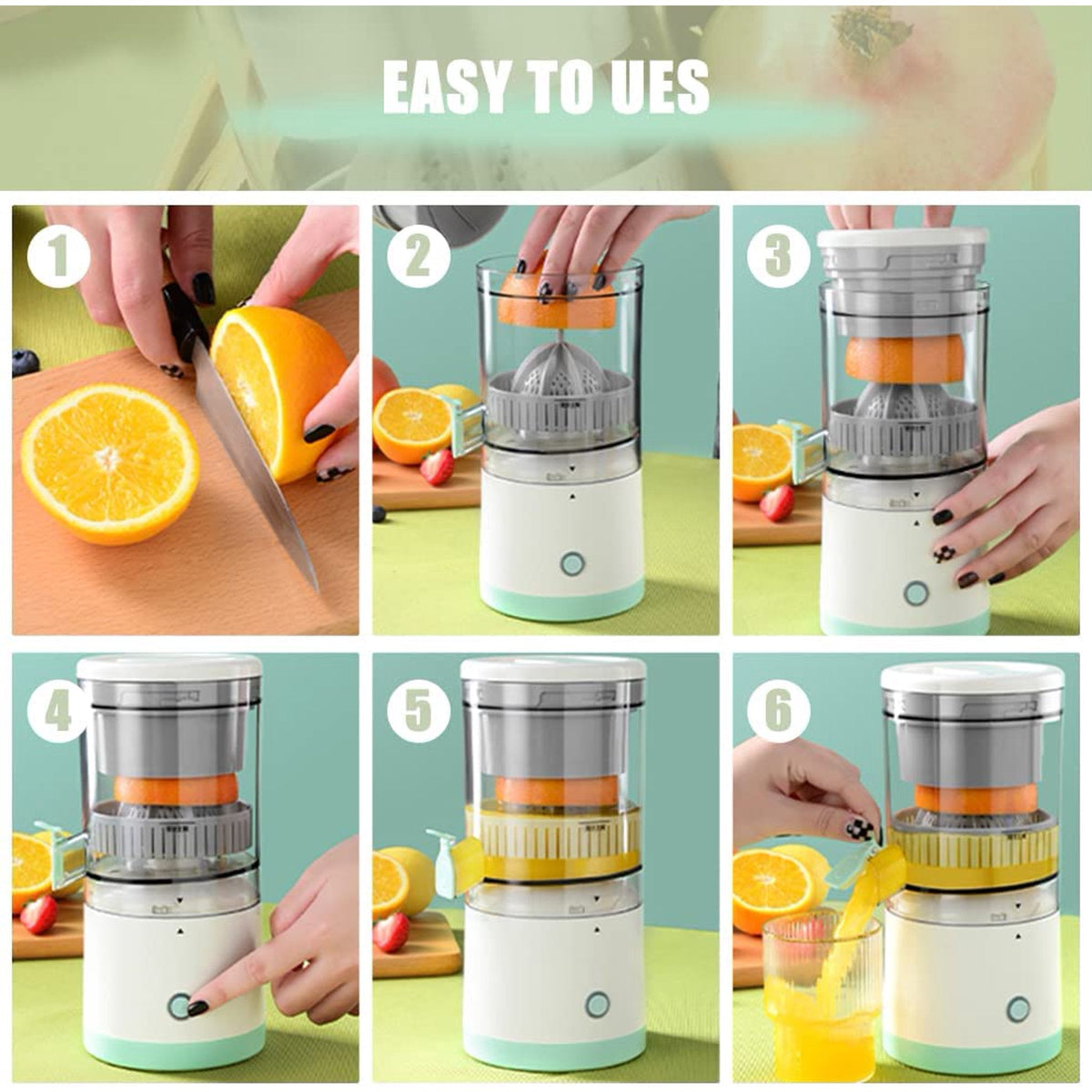 Compact USB Rechargeable Juice Maker for On-the-Go Freshness