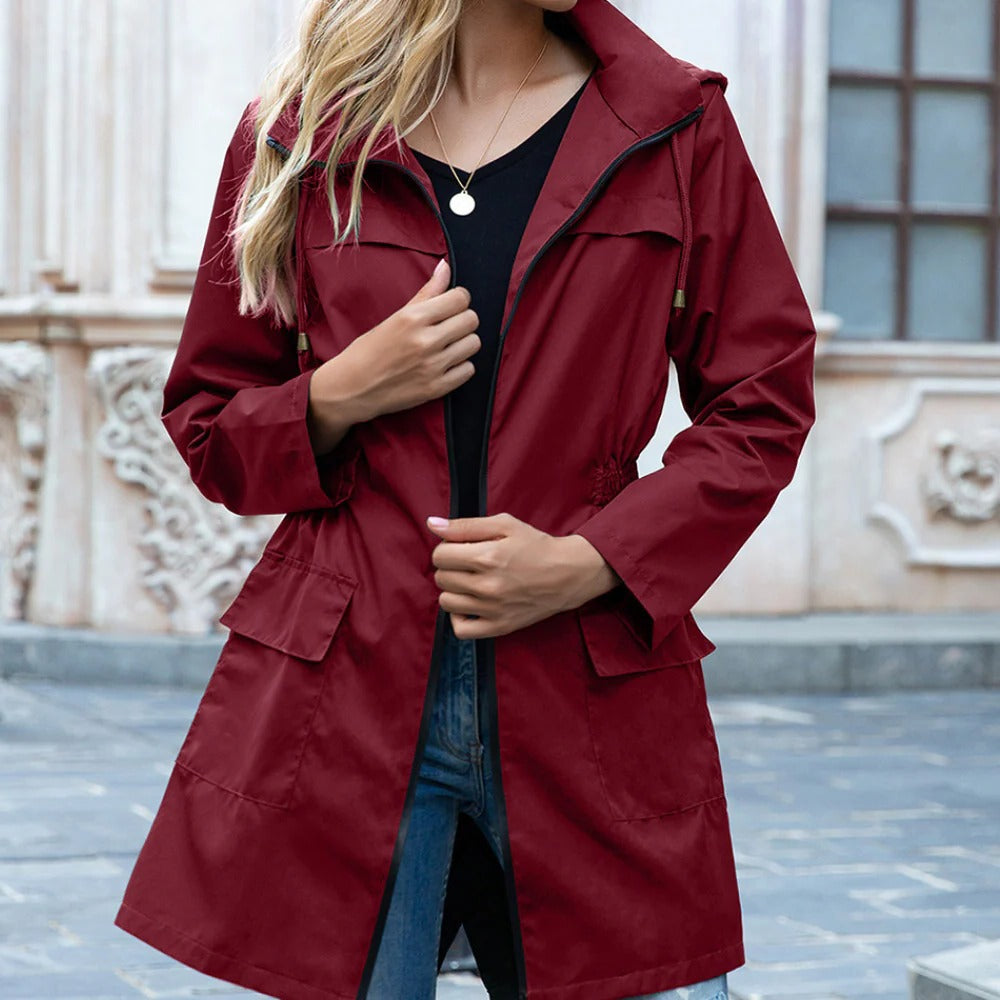 Chic Longline Zip-Up Coat for Women