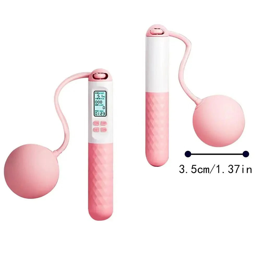 Compact Cordless Jump Rope with Weighted Grips and Tracker
