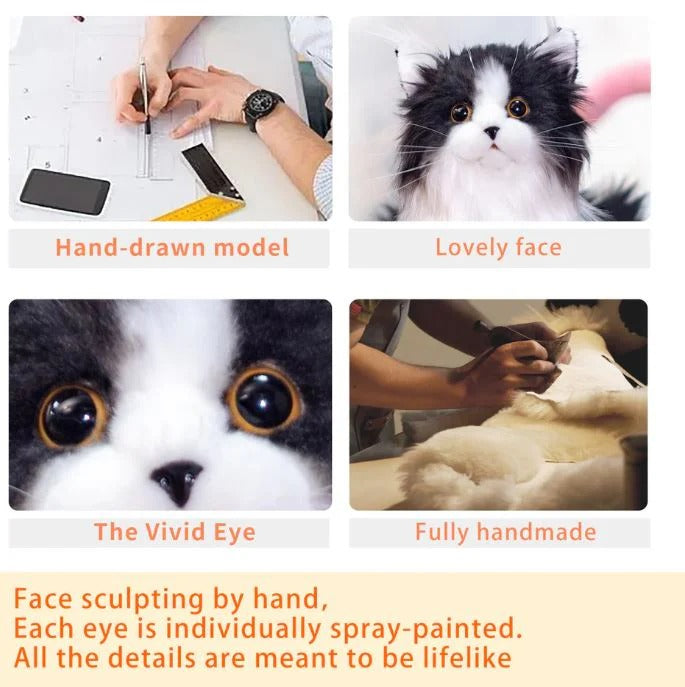 Cuddly Companion Plush Cat Toy – Lifelike Miniature Feline Friend, 4.7 Inch