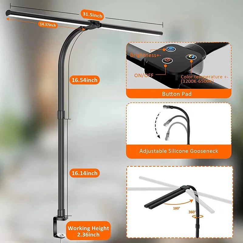 VersaGlow Dual-Head LED Workspace Lamp