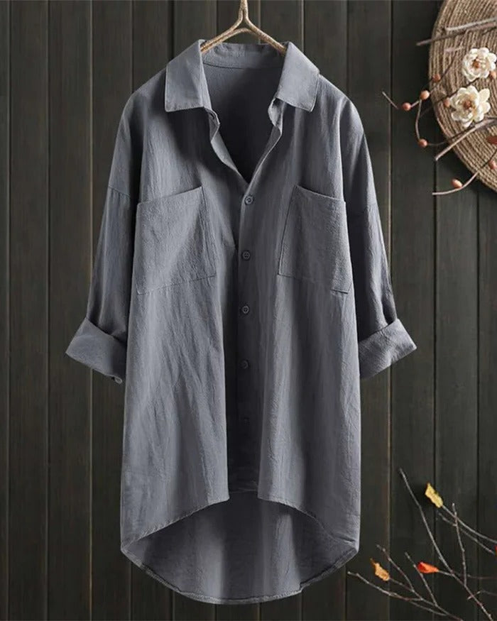 Elegant Women's Linen Top in Crisp White