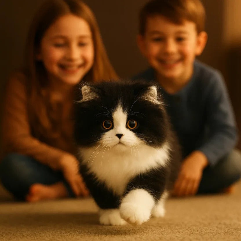 Cuddly Companion Plush Cat Toy – Lifelike Miniature Feline Friend, 4.7 Inch