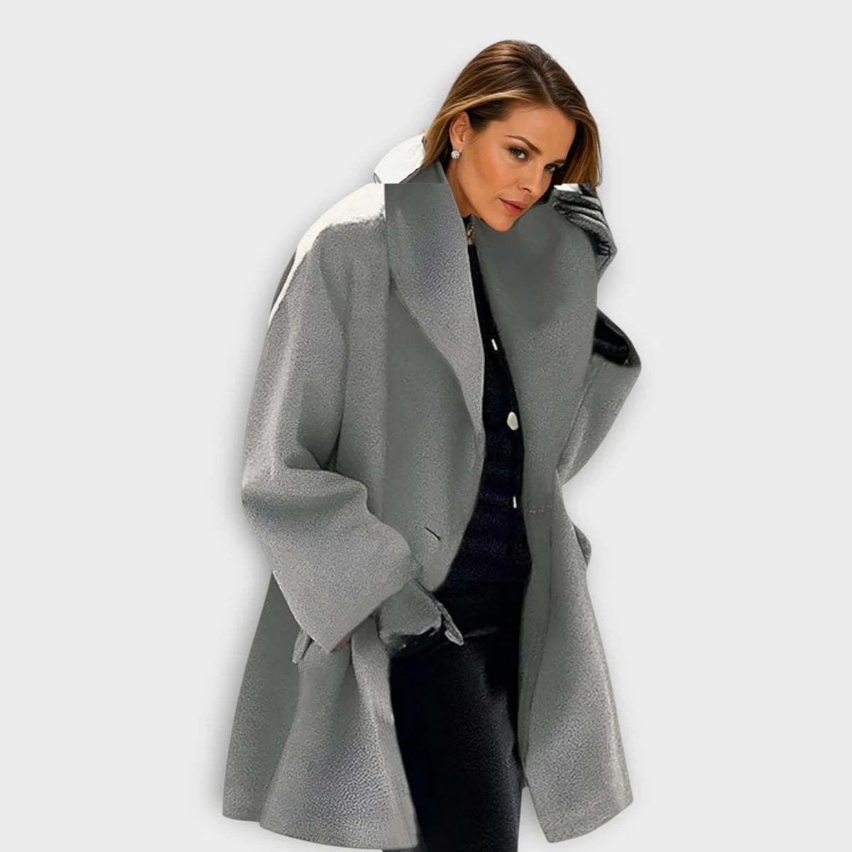 Chic Windproof Wool Overcoat for Women