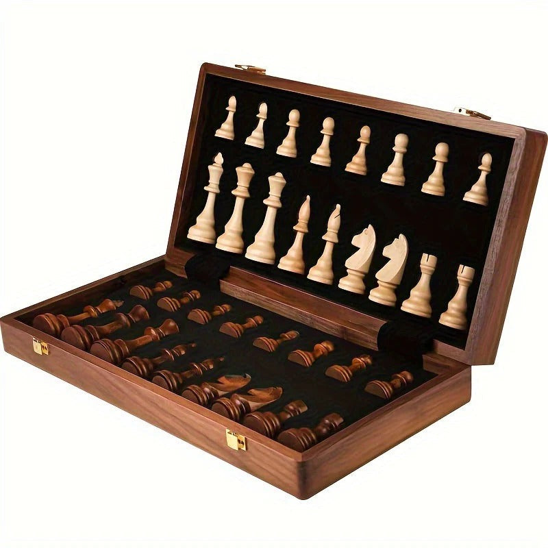 Heritage Wood Chess Collection – 15.7" Premium Board with 34 Pieces
