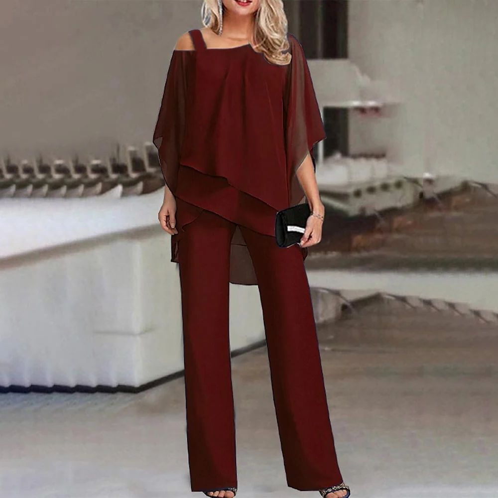 Chic Women's Ensemble | Stylish Cold Shoulder Two-Piece Set