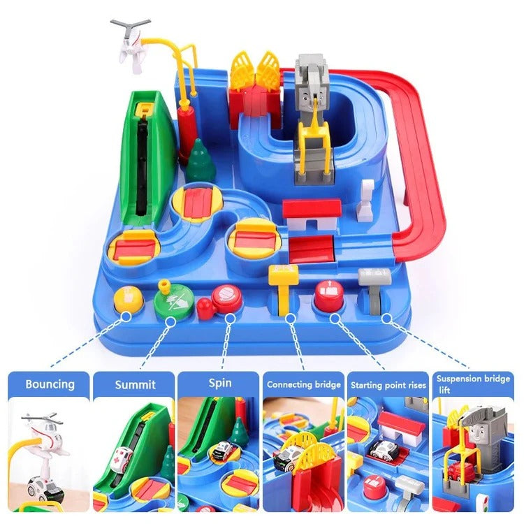 Interactive Mechanical Vehicle Track Playset for Kids