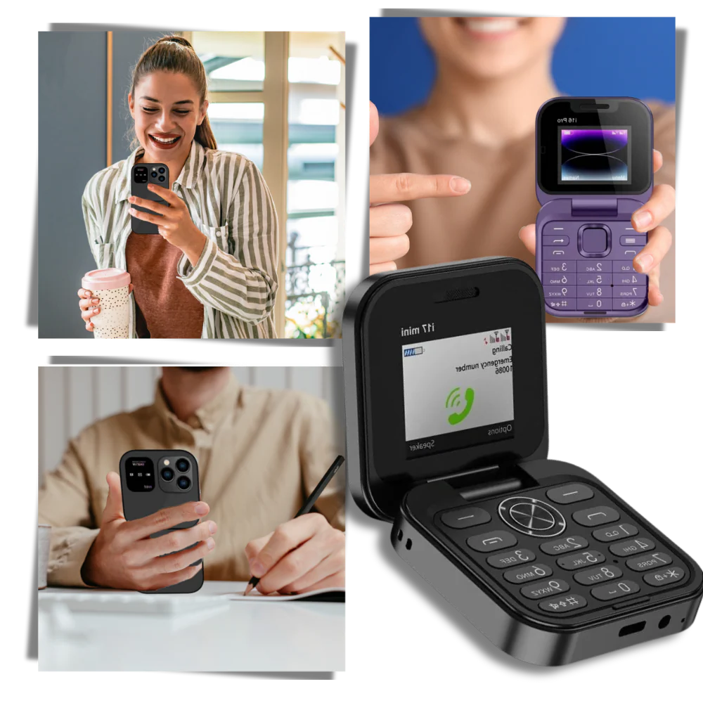 Compact Dual-SIM Flip Phone with Camera and Music Playback