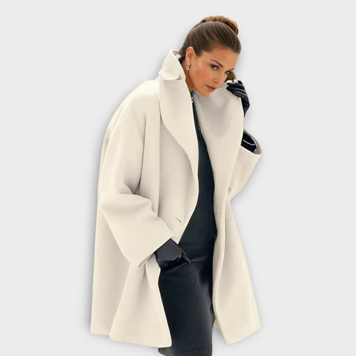 Chic Windproof Wool Overcoat for Women