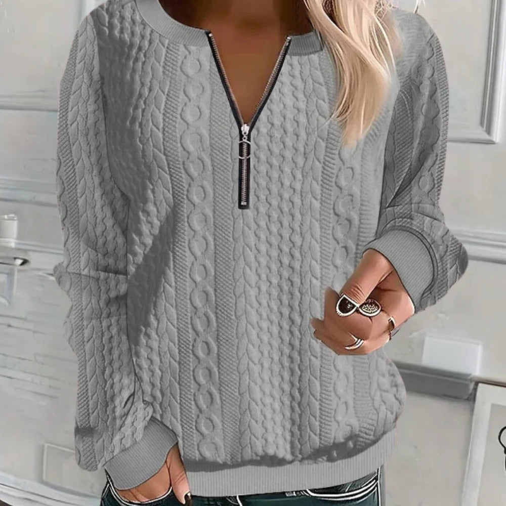 Cozy Chic Textured Knit Sweater for Women