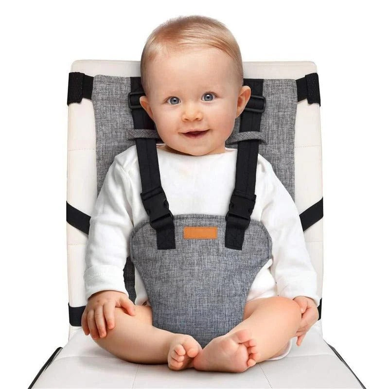 Portable Feeding Chair with Adjustable Safety Harness