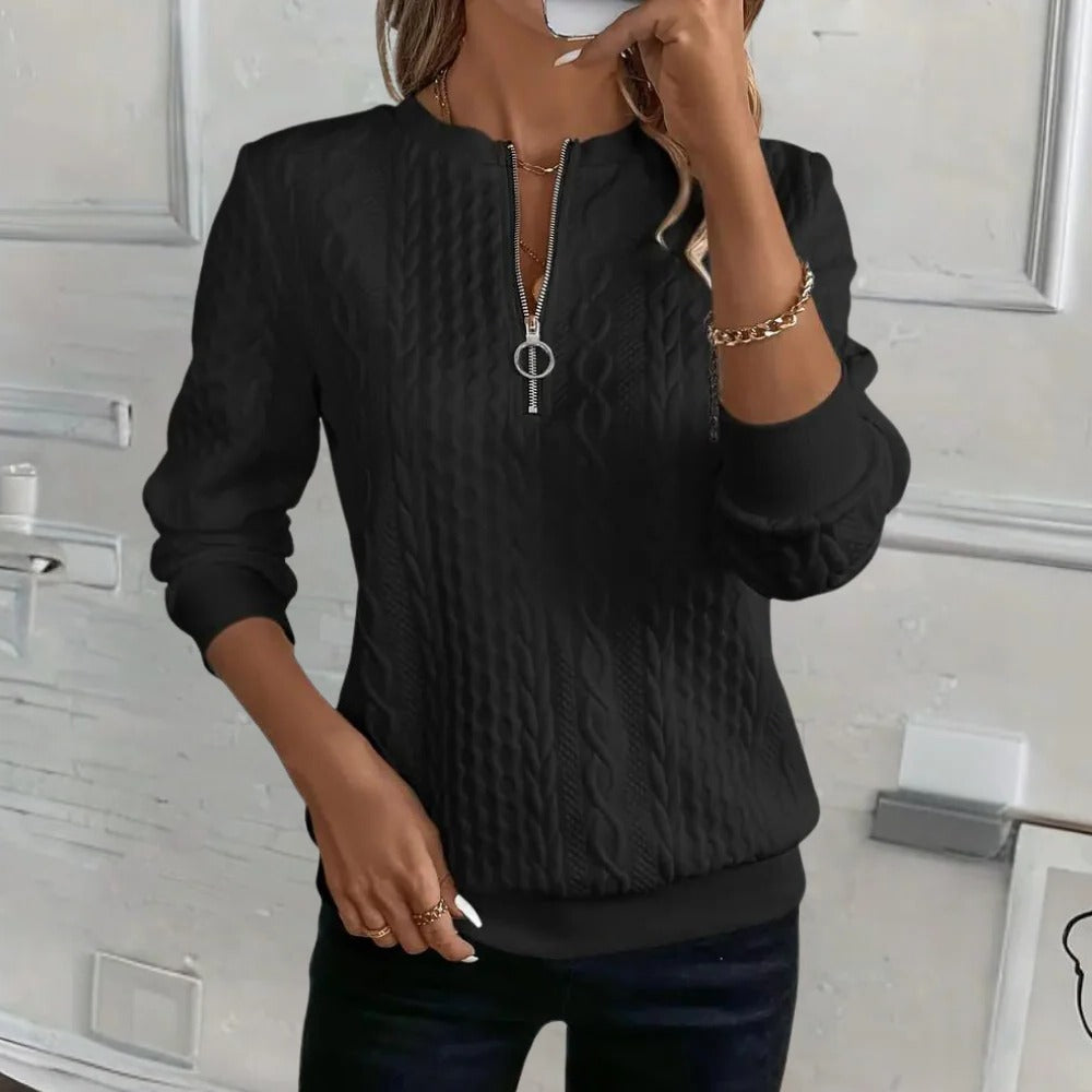 Cozy Chic Textured Knit Sweater for Women