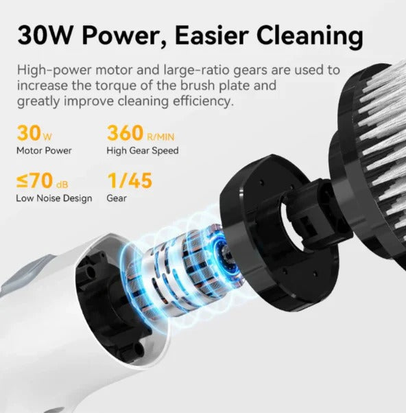 Versatile Cordless Cleaning Scrubber with Rechargeable Battery