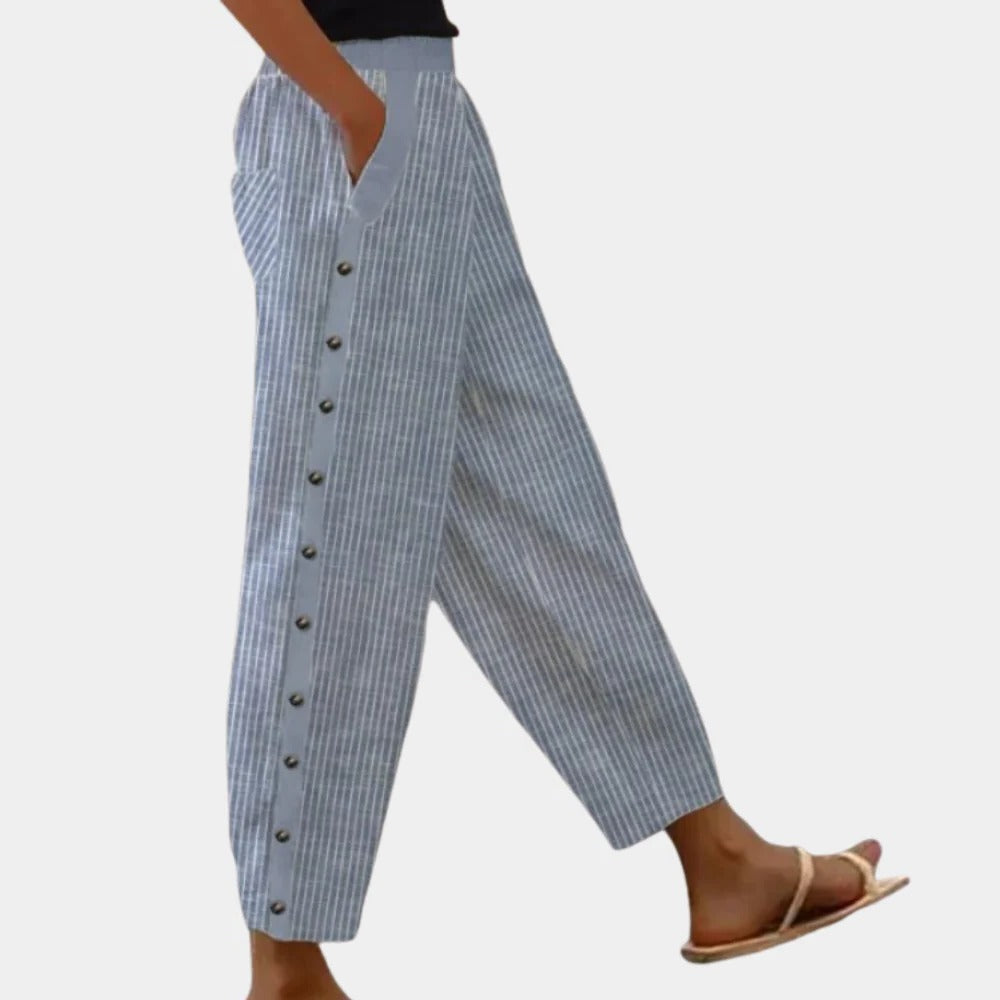 Elegant Striped Trousers for Women – Comfort Meets Style
