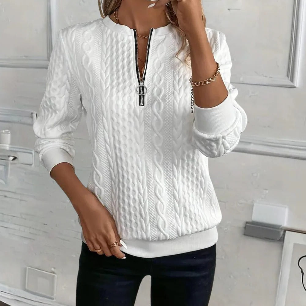 Cozy Chic Textured Knit Sweater for Women