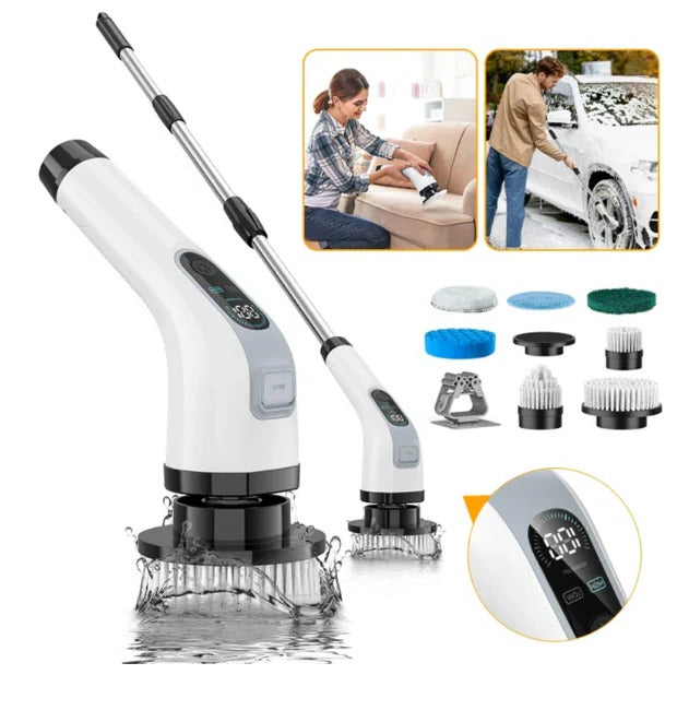 Versatile Cordless Cleaning Scrubber with Rechargeable Battery