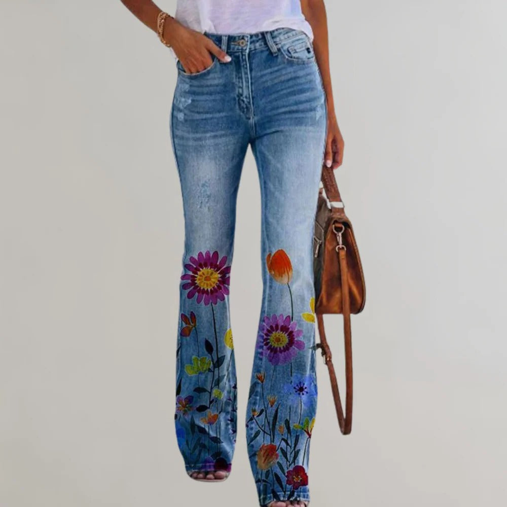 Chic High-Waisted Flared Jeans for Women