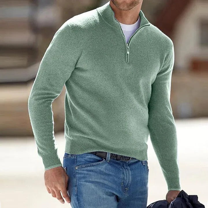 Men's Luxurious Cashmere Zip-Up Sweater