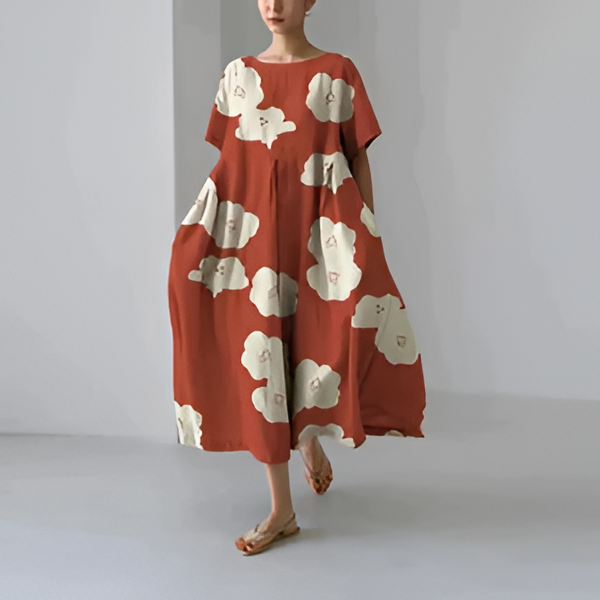 Chic Floral Cotton Dress for Effortless Style