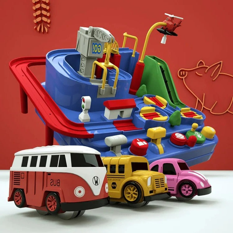 Interactive Mechanical Vehicle Track Playset for Kids