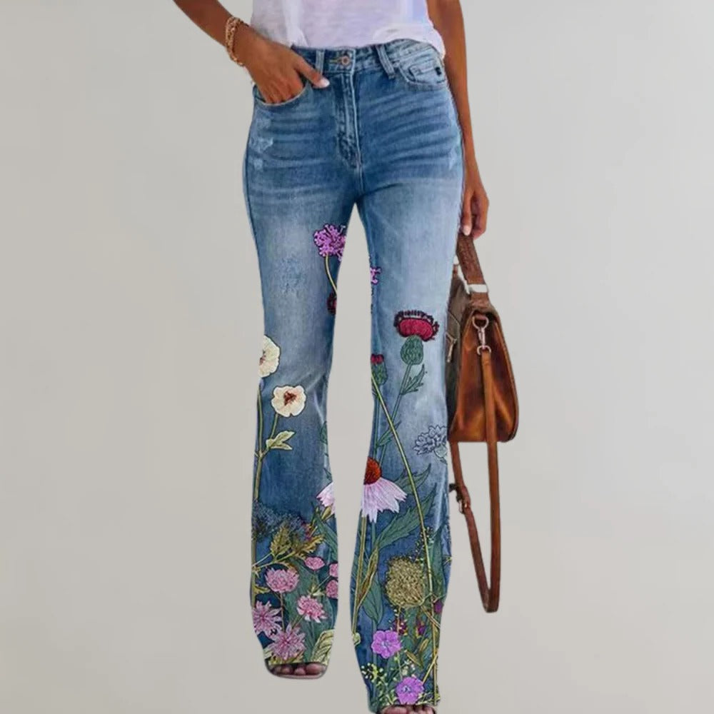 Chic High-Waisted Flared Jeans for Women