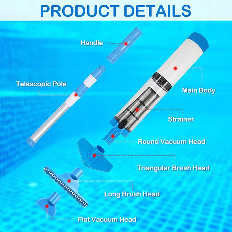 Multi-Function Cordless Pool Cleaner with Rechargeable Battery