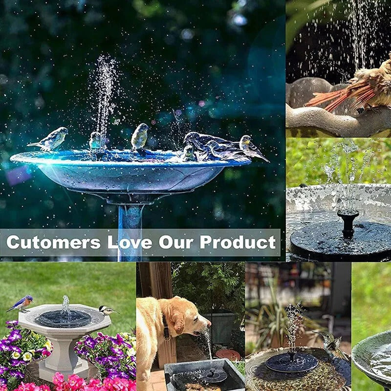 Eco-Friendly Solar Water Fountain with LED Lighting