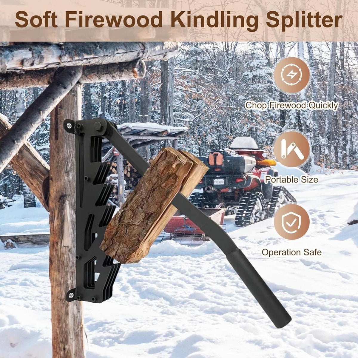 Effortless Wall-Mounted Firewood Chopper for Kindling