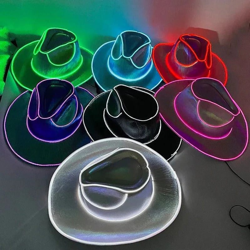 Illuminated Western Hat for Festive Occasions