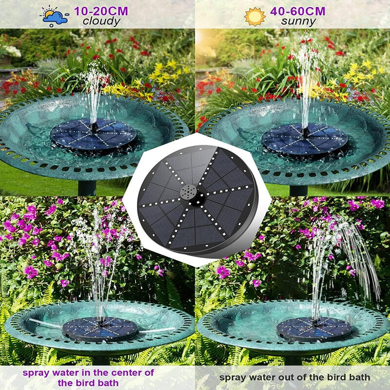 Eco-Friendly Solar Water Fountain with LED Lighting